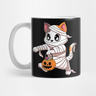 Scary Mummy Cat Funny Halloween Costume Mug